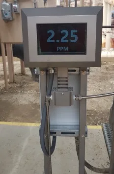 Analizador en línea en operación